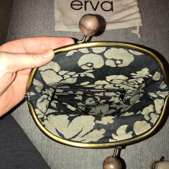 ERVA Black Leather Purse - Picture 2 of 4